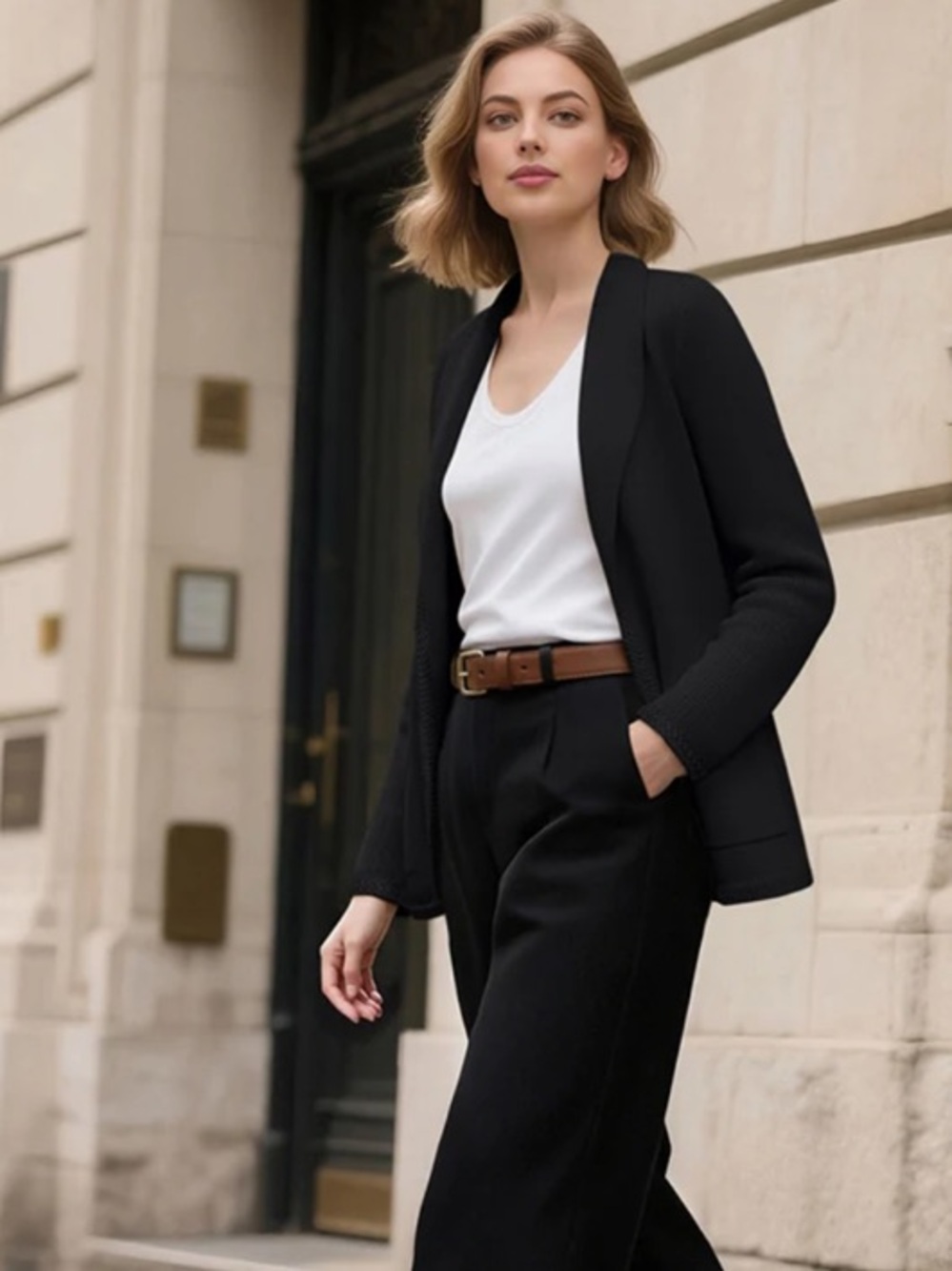 Belle Poque Vintage Cardigan Sweater Blazer, Black, M, NWT - Picture 2 of 13